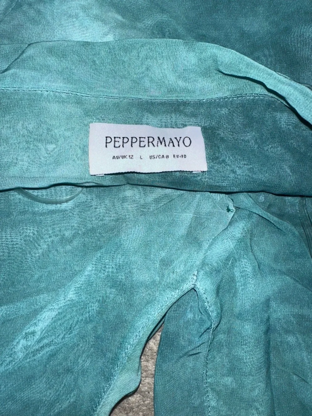 Peppermayo Teal Plunge Mini Dress - Picture 4 of 4